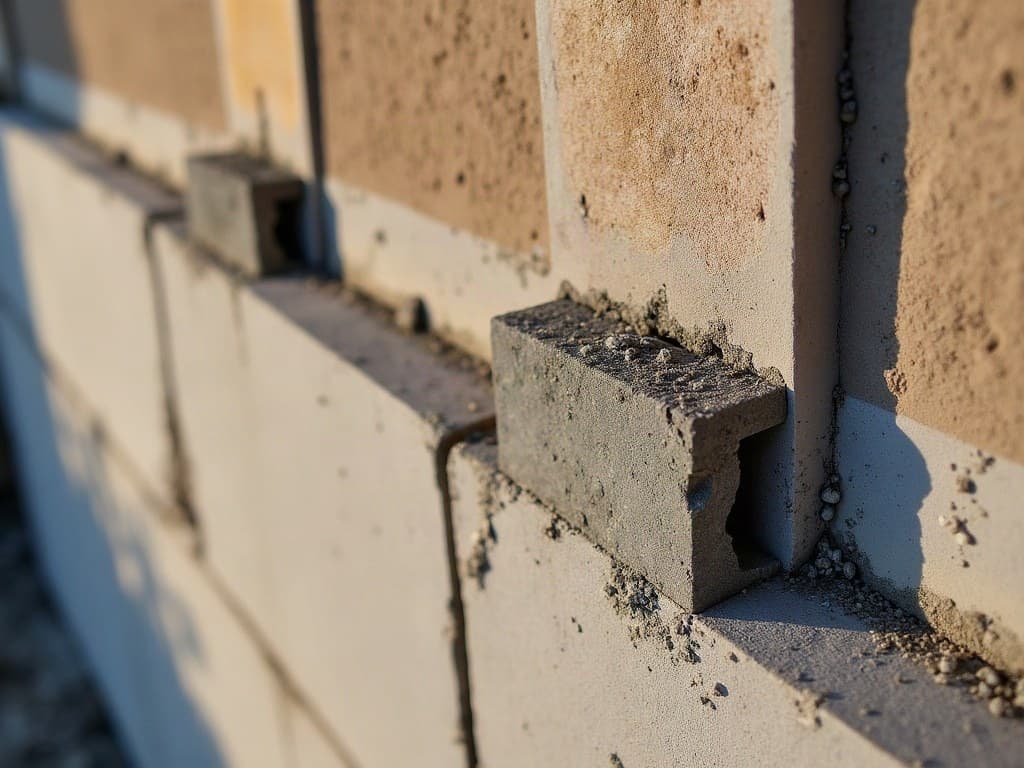 Grain d'une dalle béton fraîchement talochée avant durcissement