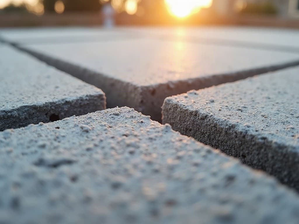Dalle béton extérieure fraîchement coulée avec joint de dilatation à Niort
