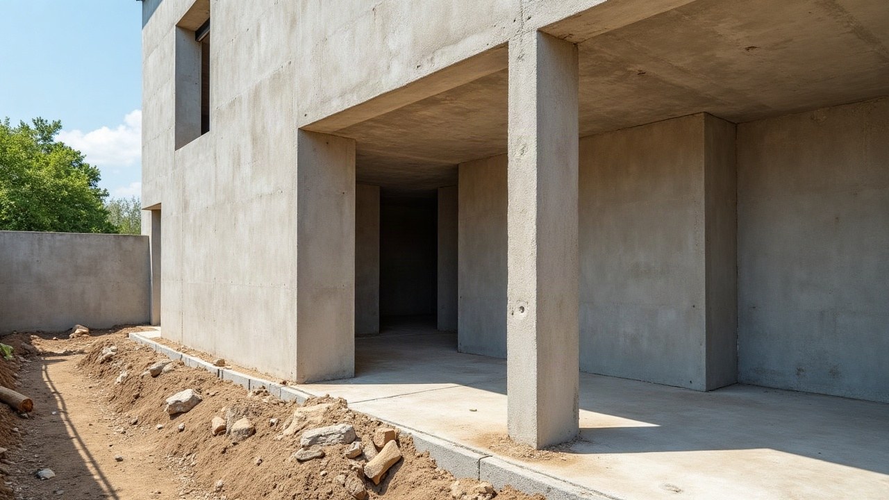 Treillis soudé et coffrage de bordure avant coulage d'une dalle béton, aciers en attente sur un chantier de maçonnerie à Niort